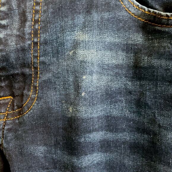 Akademiks Jeanius Men's Slim Straight Jeans Size 32x30 Dark Wash Blue Denim Y2K - Picture 6 of 12